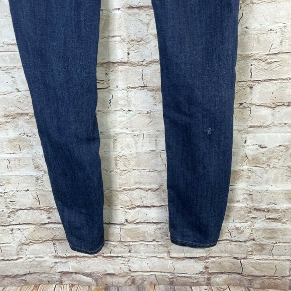 Free People Busted Ripped Knees Skinny Jeans Sz 25 distressed Medium Wash - Picture 9 of 9